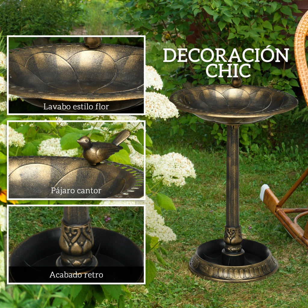 Mangiatoia per uccelli da giardino a 2 livelli ¨C Minimal ¨C bronzo, 2 recipienti