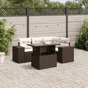 Set Divano da Giardino 5 pz con Cuscini Marrone in Polyrattan 3269143