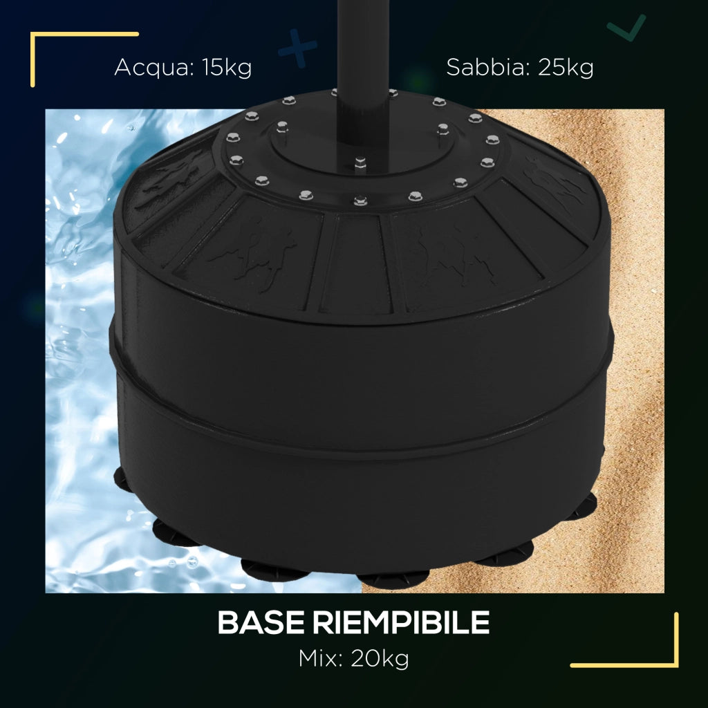 Punching Ball con Barra Girevole Regolabile ¨C Minimal ¨C Nero