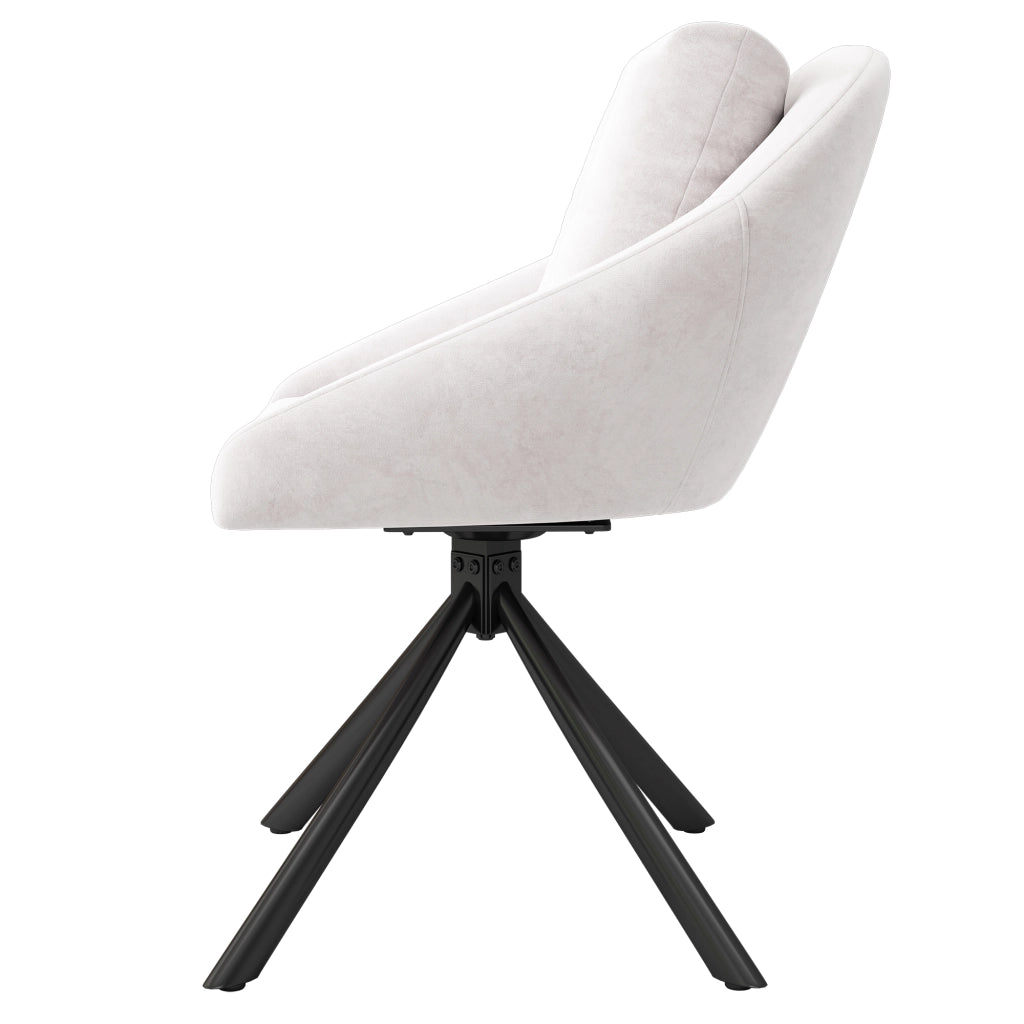 Sedia da Pranzo Girevole Imbottita in Velluto ¨C MINIMAL ¨C Beige, Set 4 Pezzi