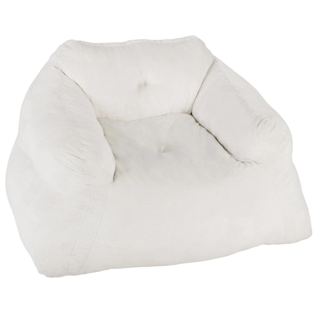 Divano pigro di peluche con rivestimento in velluto morbido, Divano da pavimento imbottito per soggiorno Beige-Divani da terra
