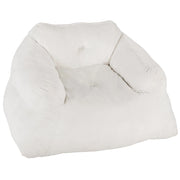 Divano pigro di peluche con rivestimento in velluto morbido, Divano da pavimento imbottito per soggiorno Beige-Divani da terra