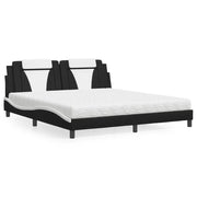 Letto Viana con Materasso Nero e Bianco 180x200 cm in Similpelle