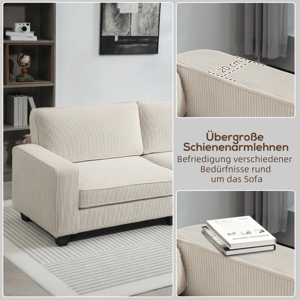 Divano 3 posti in tessuto ¨C Minimal ¨C crema 227x84x87