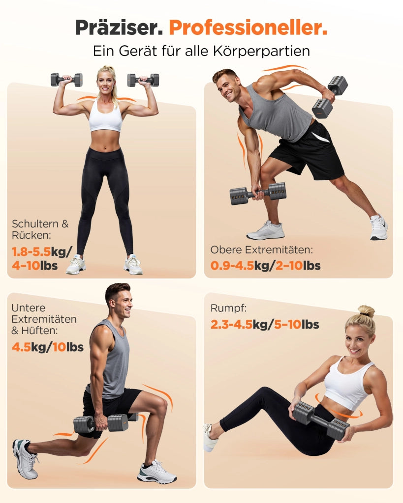 Set di manubri regolabile 5-in-1 ¨C zephmum ¨C 2 pezzi, 9 kg
