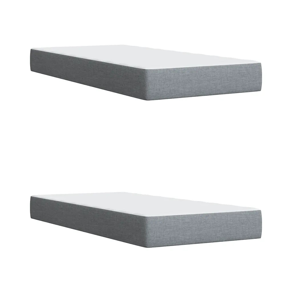 Giroletto a Molle con Materasso Grigio Chiaro 200x200cm Tessuto 3287577