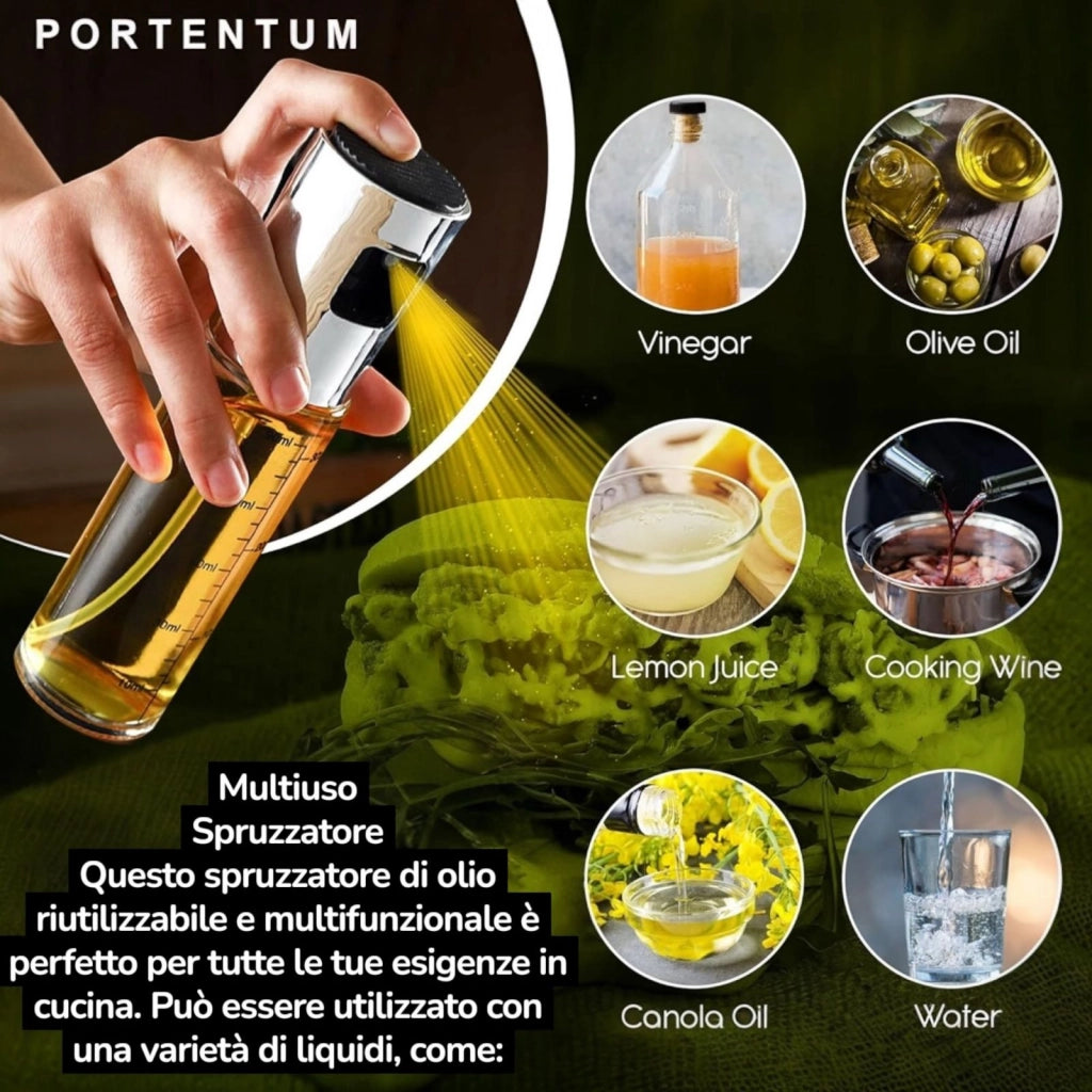 Dispenser Spray per Olio Aceto Limone Salsa di Soia Nebulizzatore Cucina 100ml