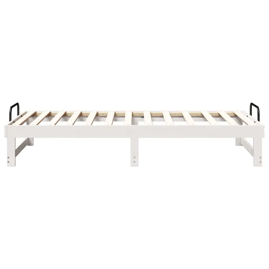 Struttura del letto Bianco 90 x 200 cm Pino massello 873146