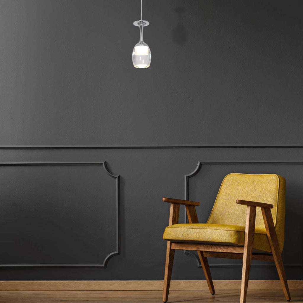 Lampada a sospensione Milagro Coppa LED 5W cromo trasparente
