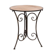 TAVOLO TONDO RUBY CON TOP MDF NATURALE, CASACOLLECTION