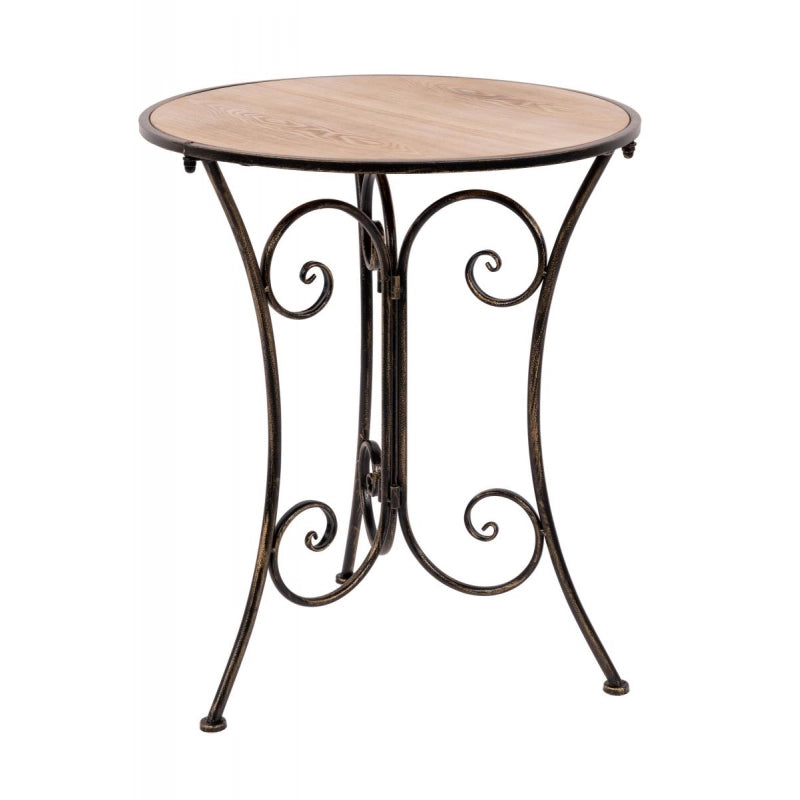 TAVOLO TONDO RUBY CON TOP MDF NATURALE, CASACOLLECTION