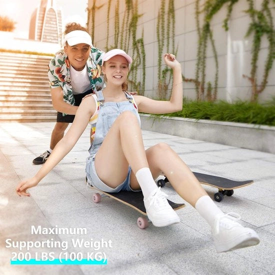 Skateboard per adolescenti - principianti - completo 31" x 8" Cruiser Board - 7 strati di Canadese rovere - Concaaf Double Kick Skateboard - ABEC-7 Lamiere - acquista