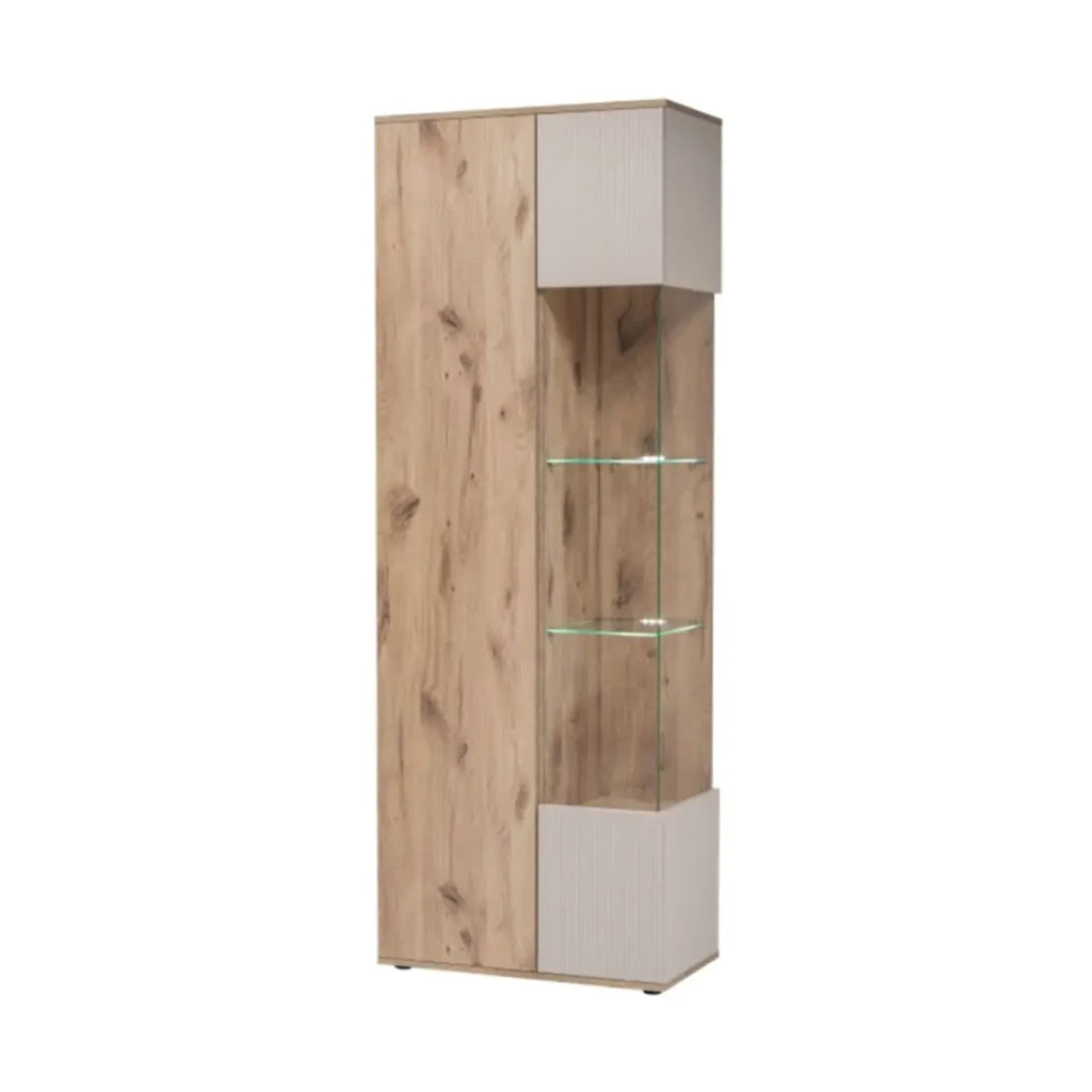 Vetrina ERINA – 2 porte – Rovere chiaro e beige