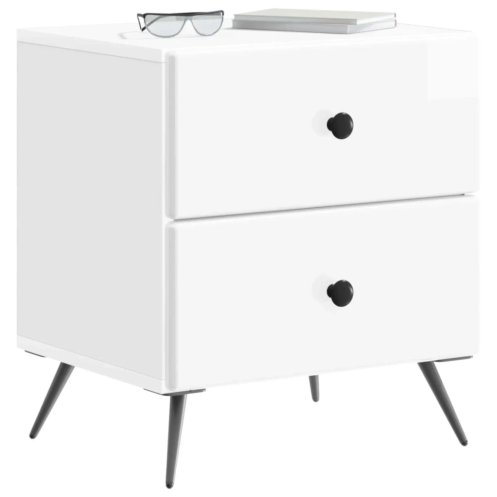 Armadio da Notte 2 pcs Bianco Lucido 43 x 34,5 x 47,5 cm 895454