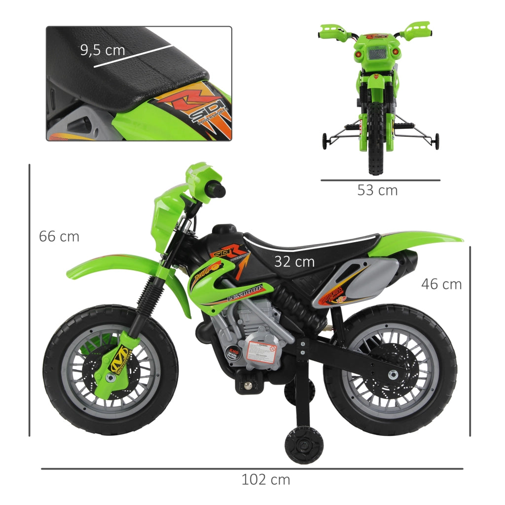 Moto Elettrica per Bambini ¨C Xylo ¨C 6V, Verde e Nero, 3-6 Anni