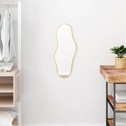 Specchio da Parete-Specchio a Muro-Specchio Decorativo Dorato 60x25 cm