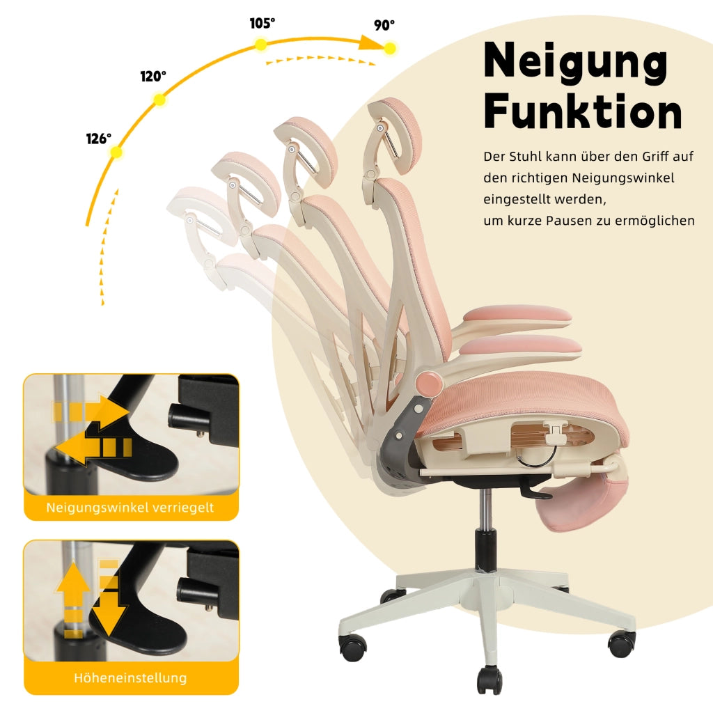 Sedia da ufficio ergonomica pieghevole ¨C Minimal ¨C rosa