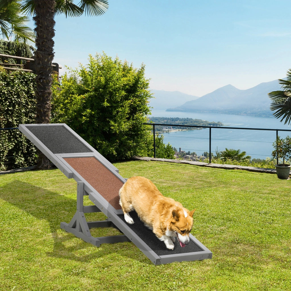 Bascula per Cani Agility ¨C Xylo ¨C 180x30x30 cm Grigio Marrone
