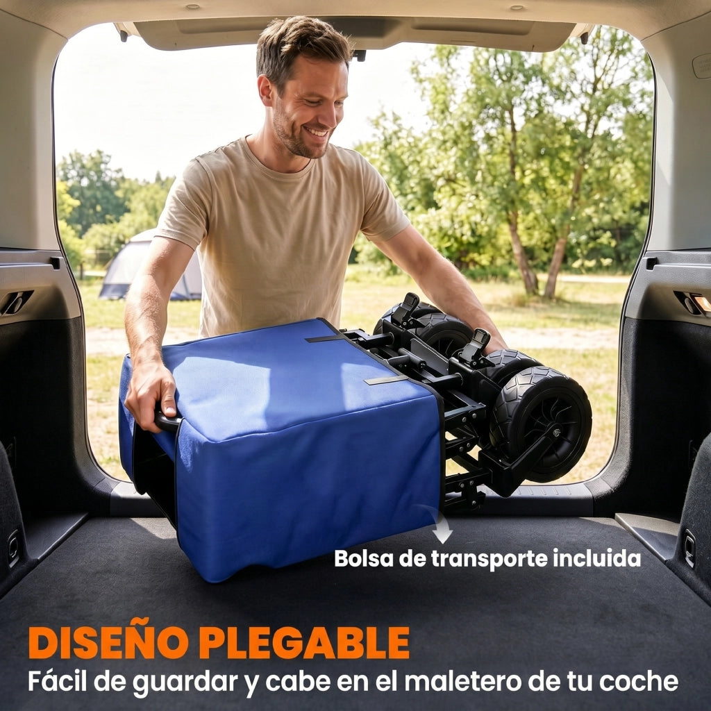 Carrello da Giardino Pieghevole ¨C Minimal ¨C Blu Scuro, 100 kg