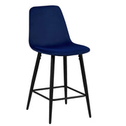Sgabello da bancone in velluto BOYLD, colore blu scuro