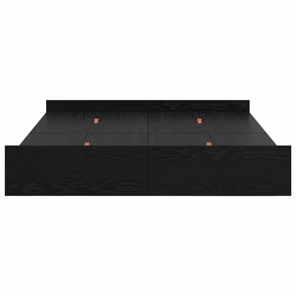 Struttura letto con contenitore-Giroletto con contenitore Rovere Nero 140 x 190 cm