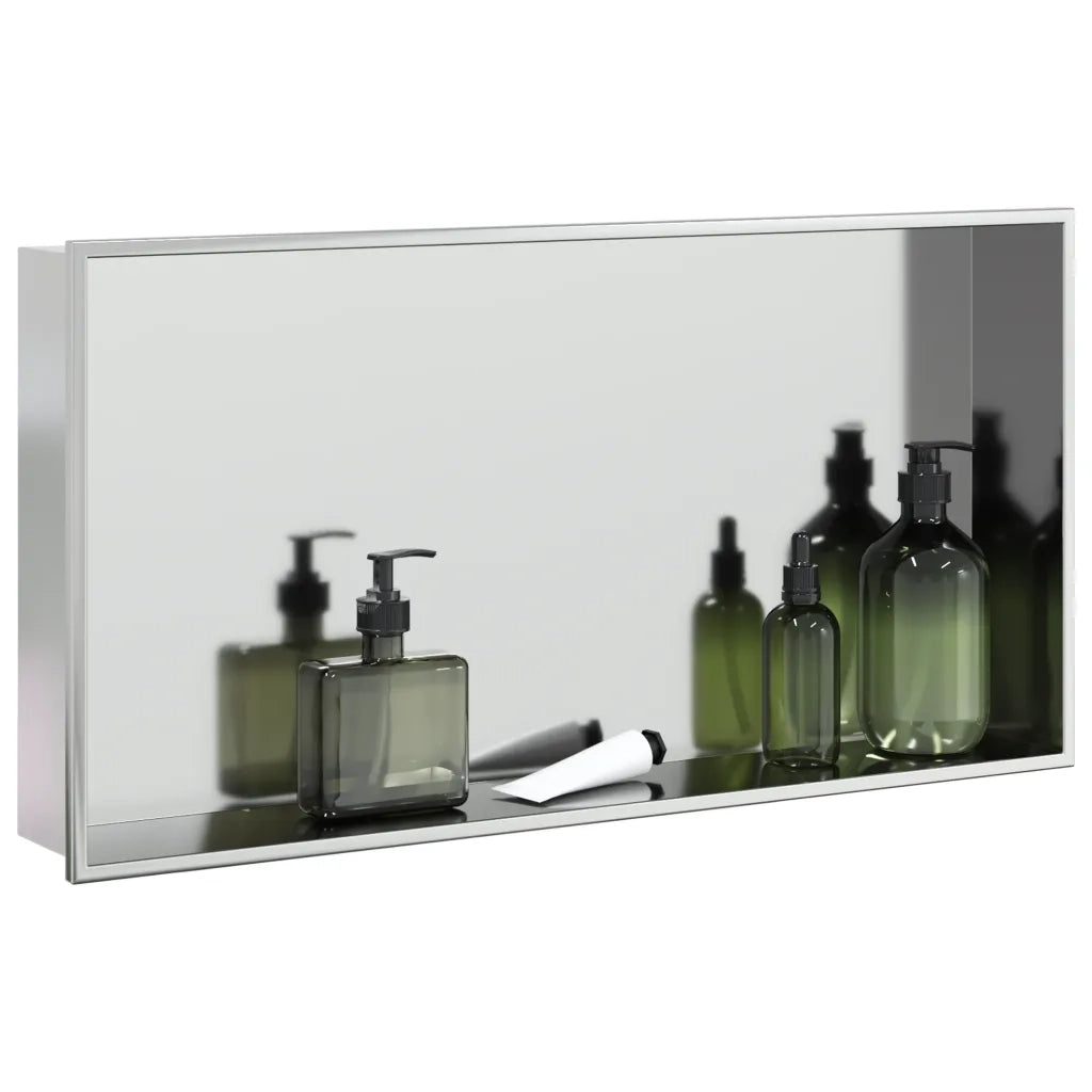 vidaXL Nicchia per Doccia Argento Spazzolato 62x32x9cm in Acciaio Inox
