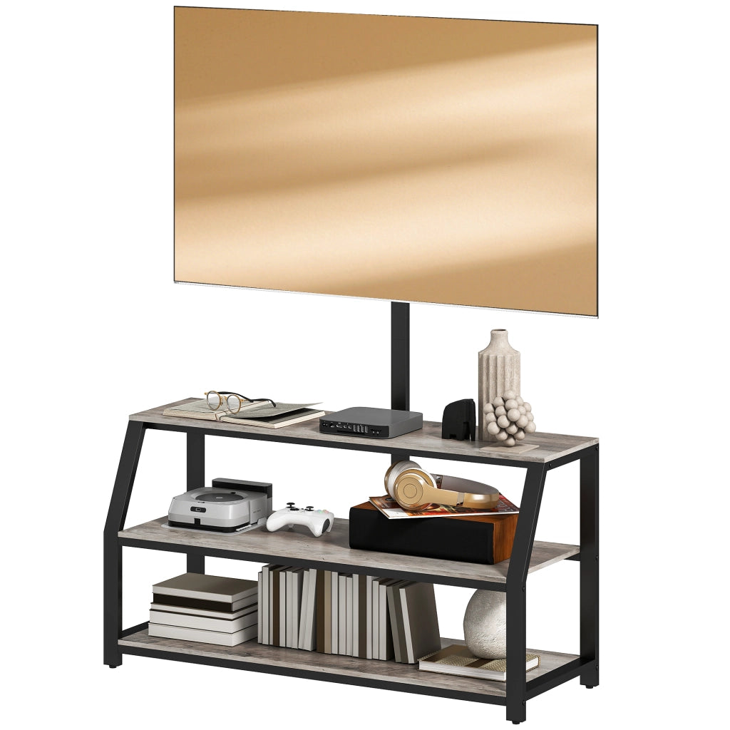 Mobile TV per TV fino a 72 pollici con 2 ripiani aperti ¨C zephmum ¨C 110x43x150 cm grigio