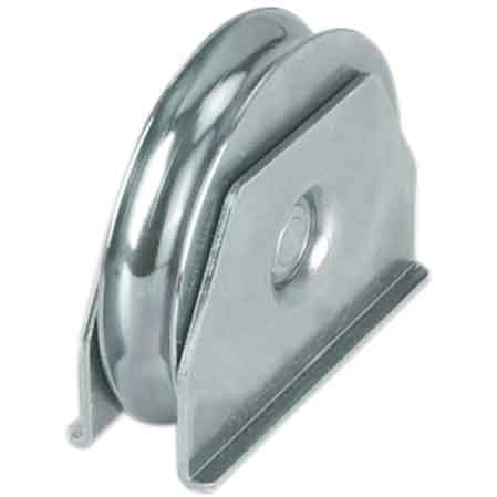 RUOTA CON SUPPORTO LATERALE PER CANCELLI GOLA TONDA 140 mm
