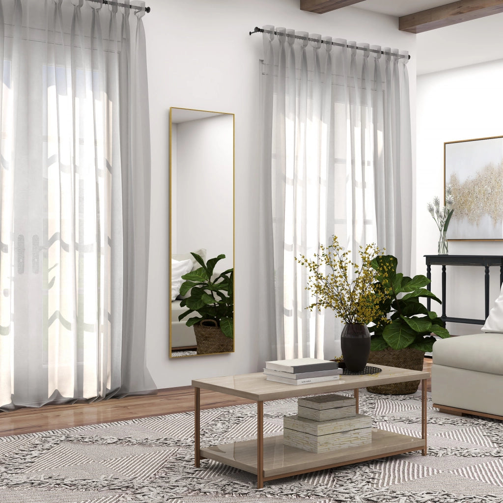 Specchio Pieno Lunghezza Parete ¨C zephmum ¨C Dorato 50x160 cm