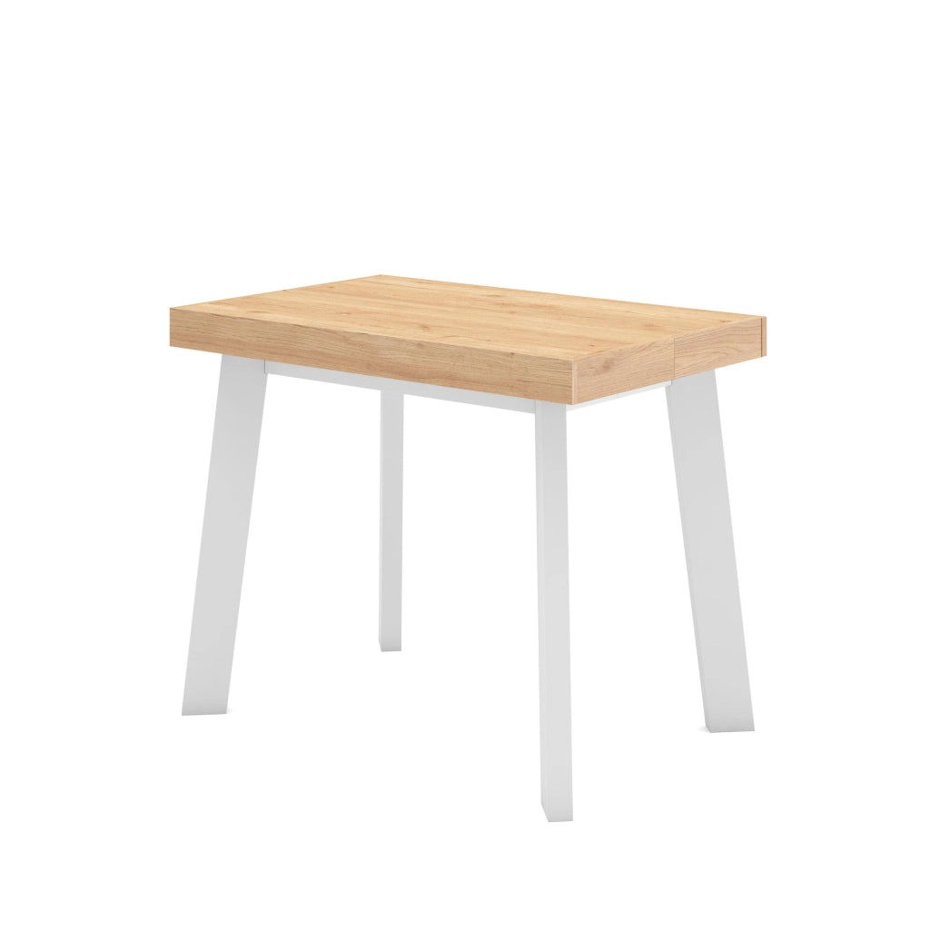 Consolle allungabile, 160x90x73cm, Per 8 persone, Gambe in legno, colore Rovere RF3126