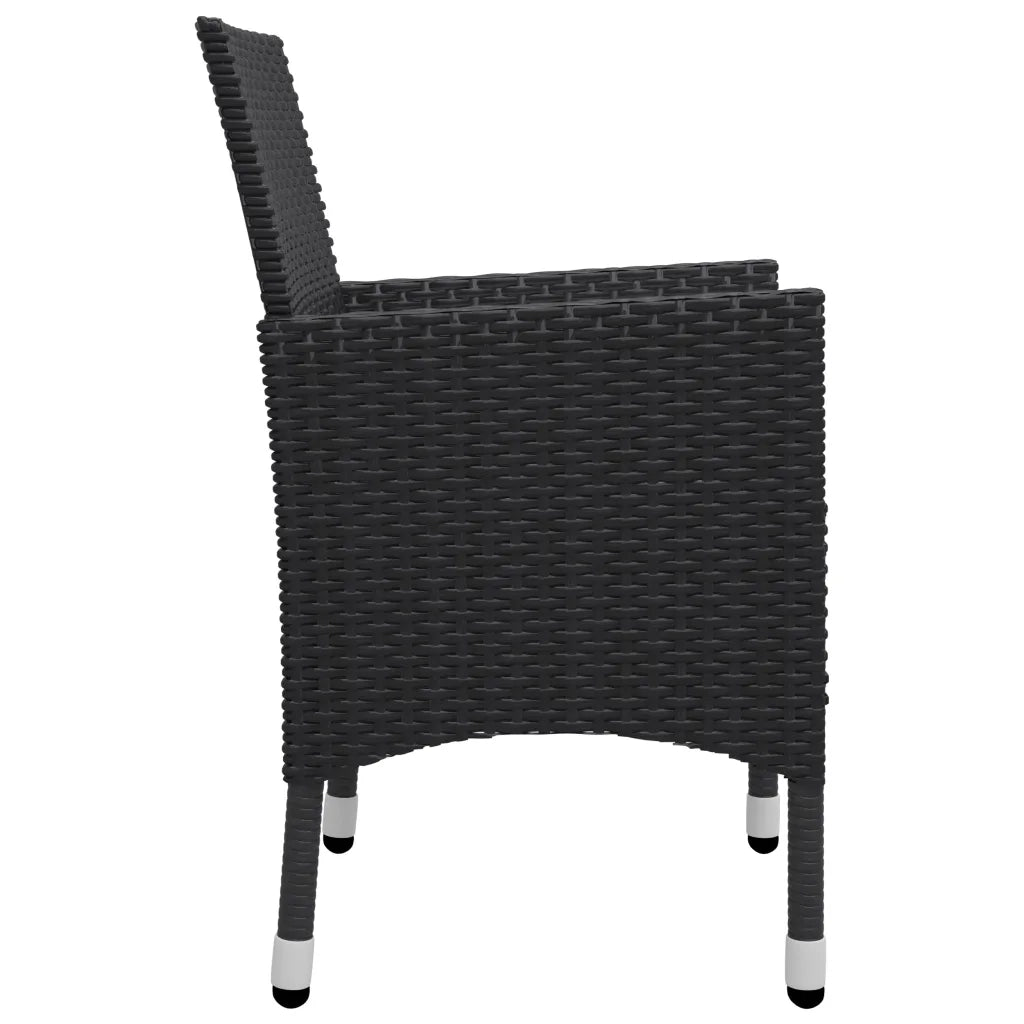 Set Mobili da Pranzo per Giardino 3 pz Nero 3067667