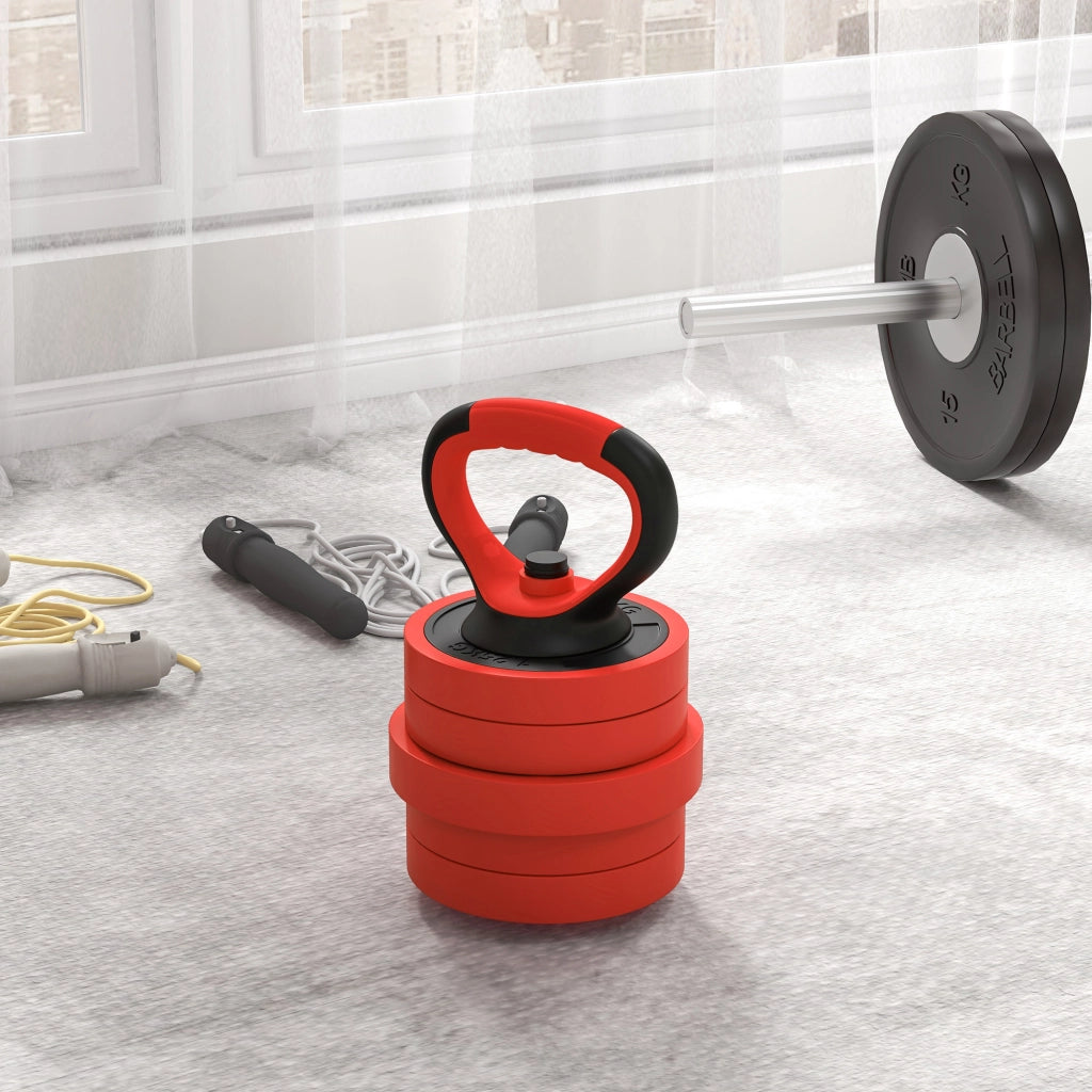 Set Pesi da Palestra 4 in 1 ¨C Minimal ¨C 20 kg, Rosso