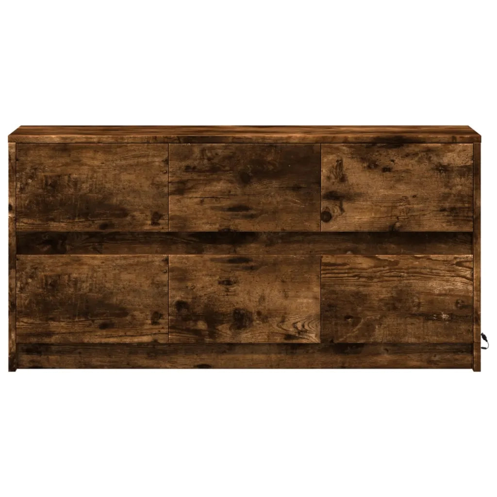 Mobile Porta TV con LED-Mobile per TV-Credenza TV Rovere Fumo 100x34x50 cm in Truciolato 620019