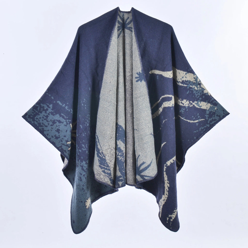 Sciarpa/mantello da donna in cashmere, elegante, spesso e caldo.