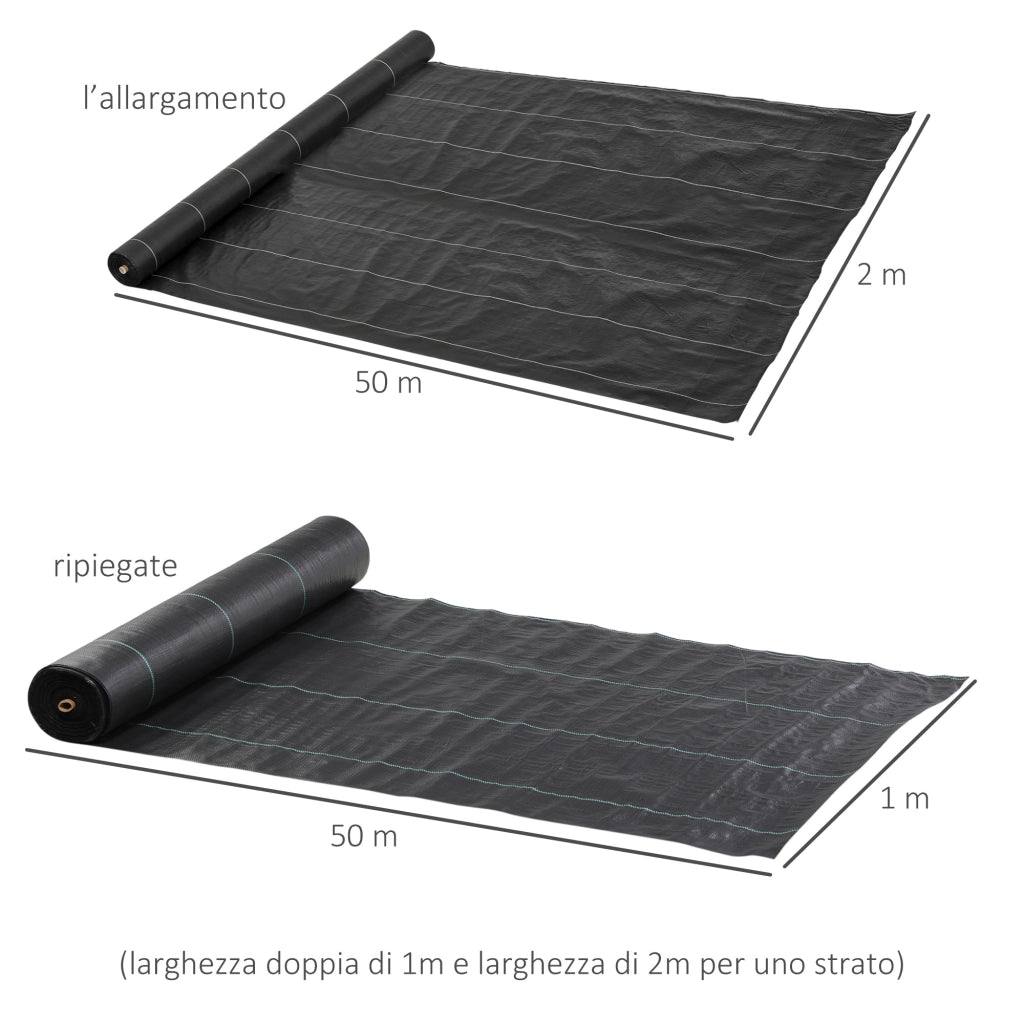 Telo per Pacciamatura ¨C zephmum ¨C Nero 50x2 m Polipropilene