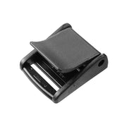 Fermo di bloccaggio in nylon nero per cinghie da 30 mm.