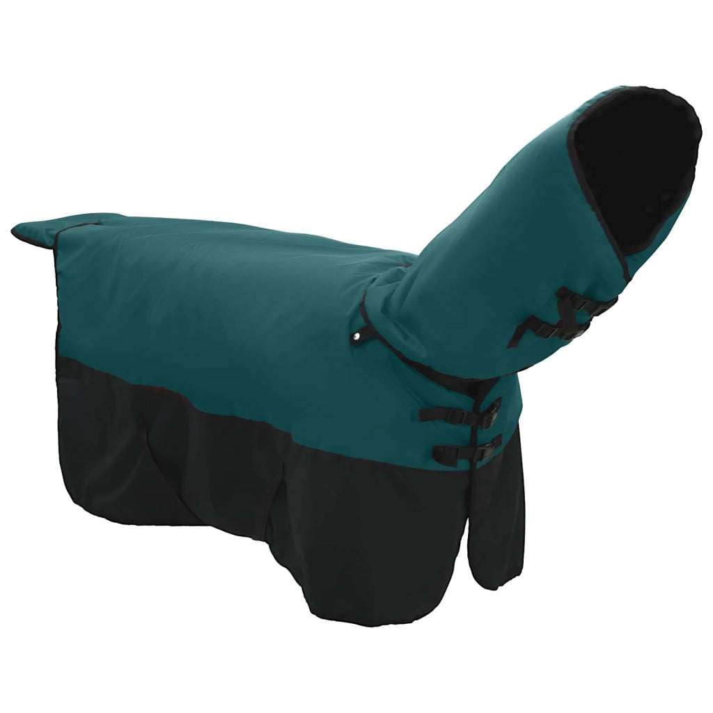 Coperta per Cavalli Verde Scuro e Nero 155 cm Poliestere 42013145