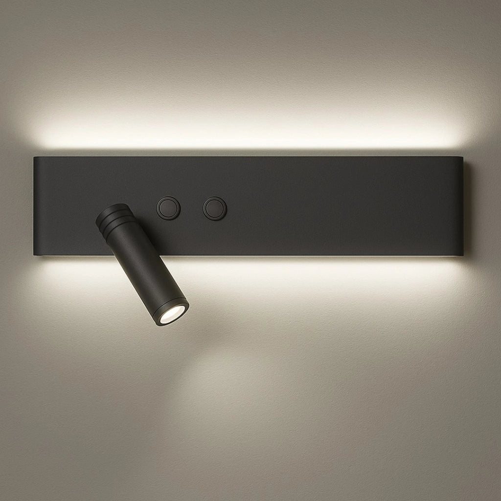 Applique lettura moderna nera sinistra LED 10+3W 4000K switch