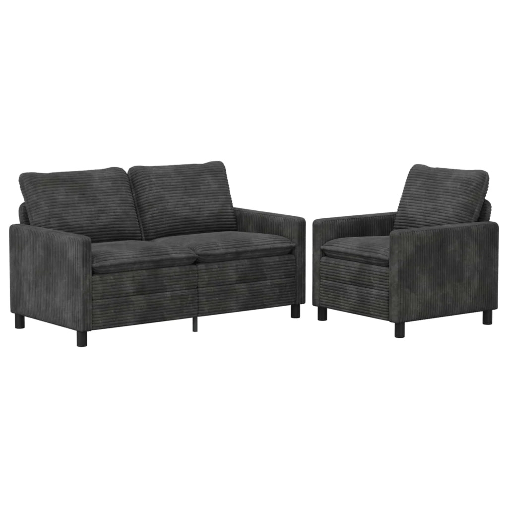Set di divani 2 pcs Grigio Scuro Poliestere 3417095