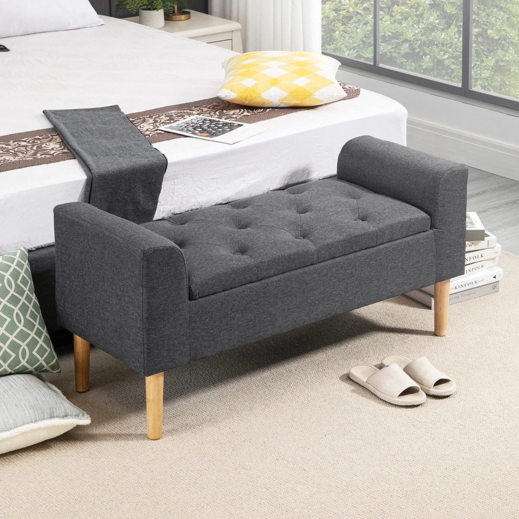 Divano imbottito con cassetti ¨C Minimal ¨C 116x44x58 cm grigio scuro