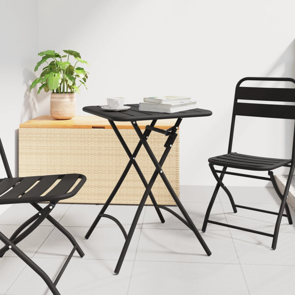 Tavolo da giardino pieghevole  - Antracite - 55x55x73 cm - Acciaio