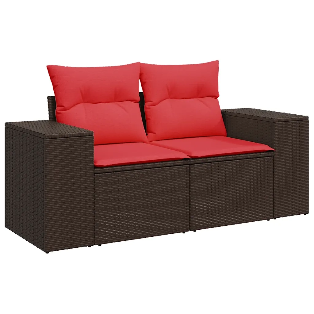 Set Divani Giardino 8 pz con Cuscini Marrone Polyrattan Acacia 3326765