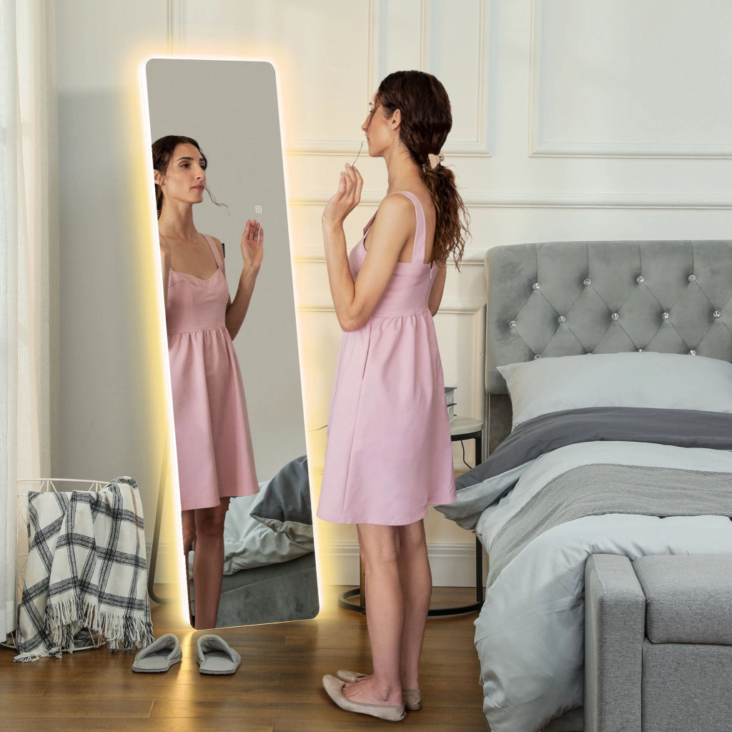 Specchio con Luce LED ¨C Zephmum ¨C Bianco 150x40 cm