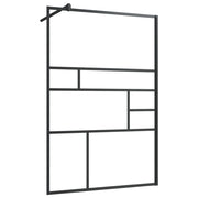 Parete doccia in vetro divisorio per vasca accessorio per bagno box doccia arredamento per la casa ESG trasparente 115 x 195 cm nero 02_0002143