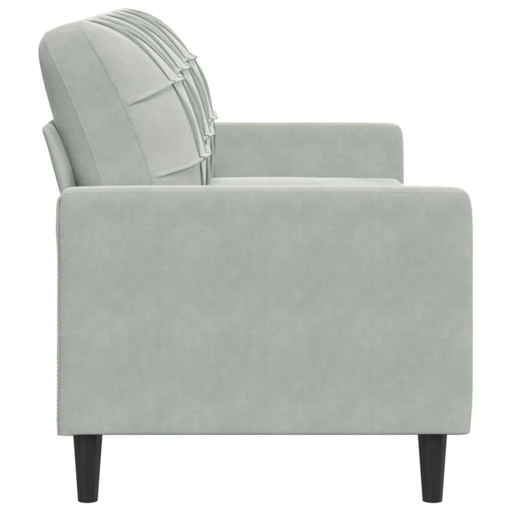 Divano a 3 Posti-Sofa 3 Posti Grigio Chiaro 180 cm in Velluto 138591