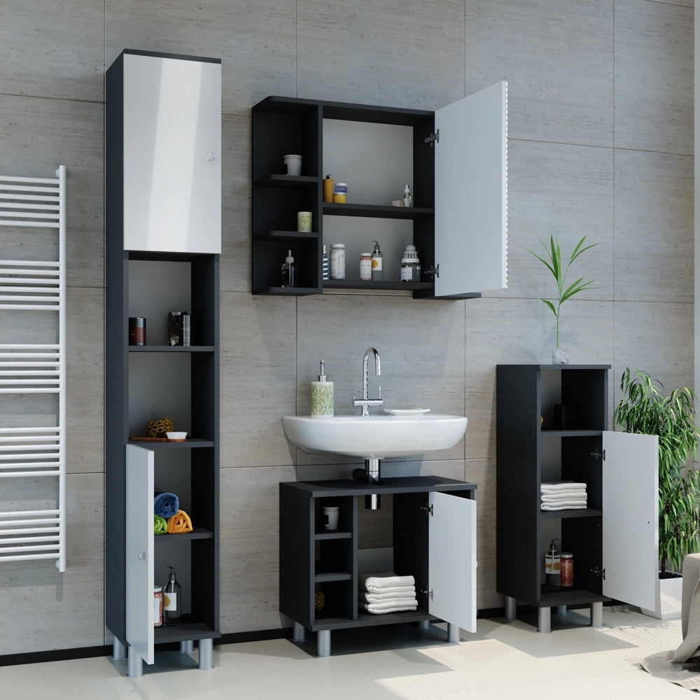 Set mobili bagno Fynn Antracite 2 pezzi Vicco