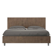 Letto Matrimoniale 160x190 cm con Rete e Contenitore Testata Dritta New Egos Noce