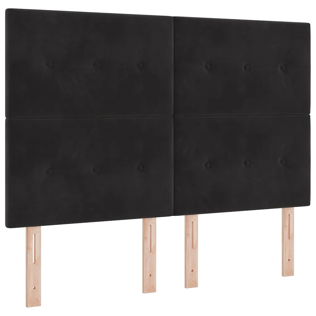Letto a molle con testiera Nero 190 x 140 cm Velluto 3344512