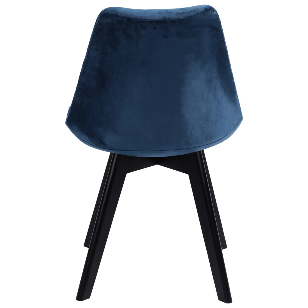 Set di 4 sedie NORA in velluto blu con cuscino