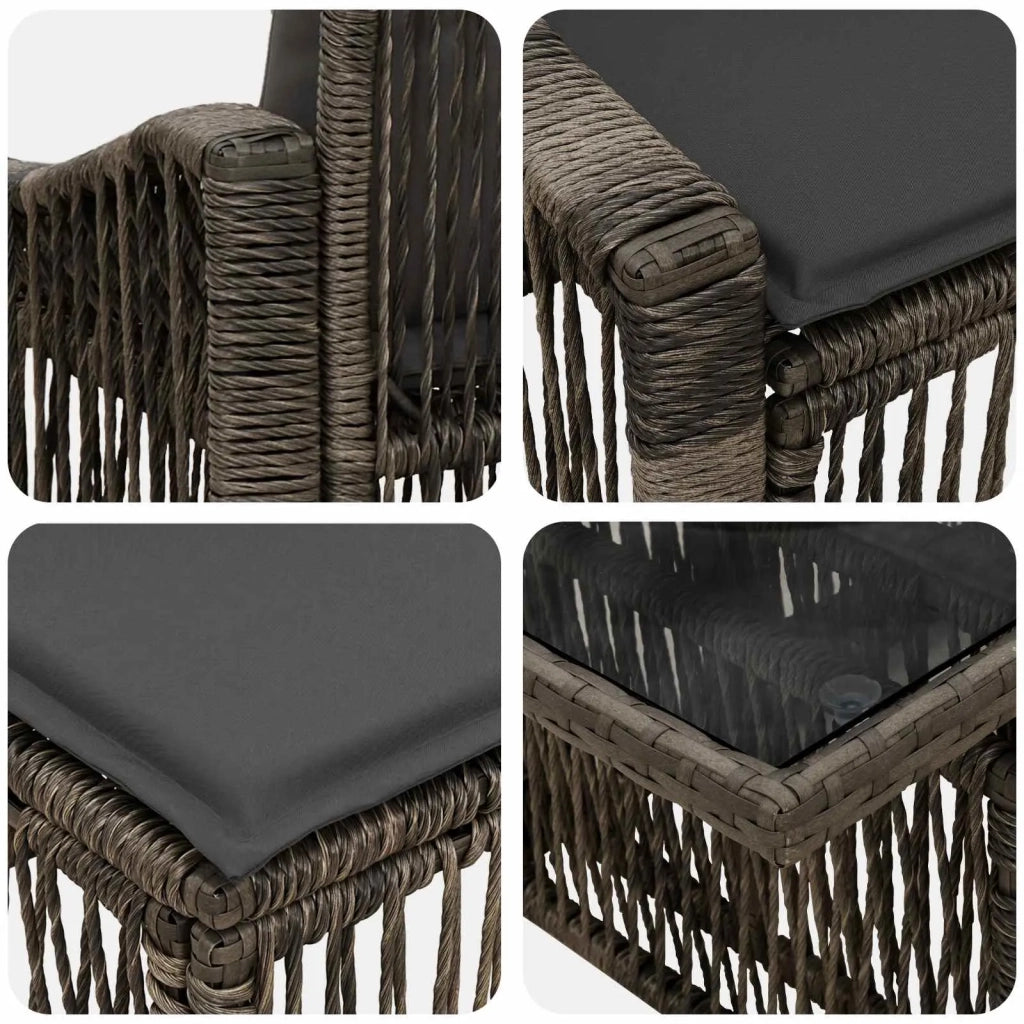Set Divano da Giardino 6 pz Grigio e Grigio Scuro polyrattan 3437228